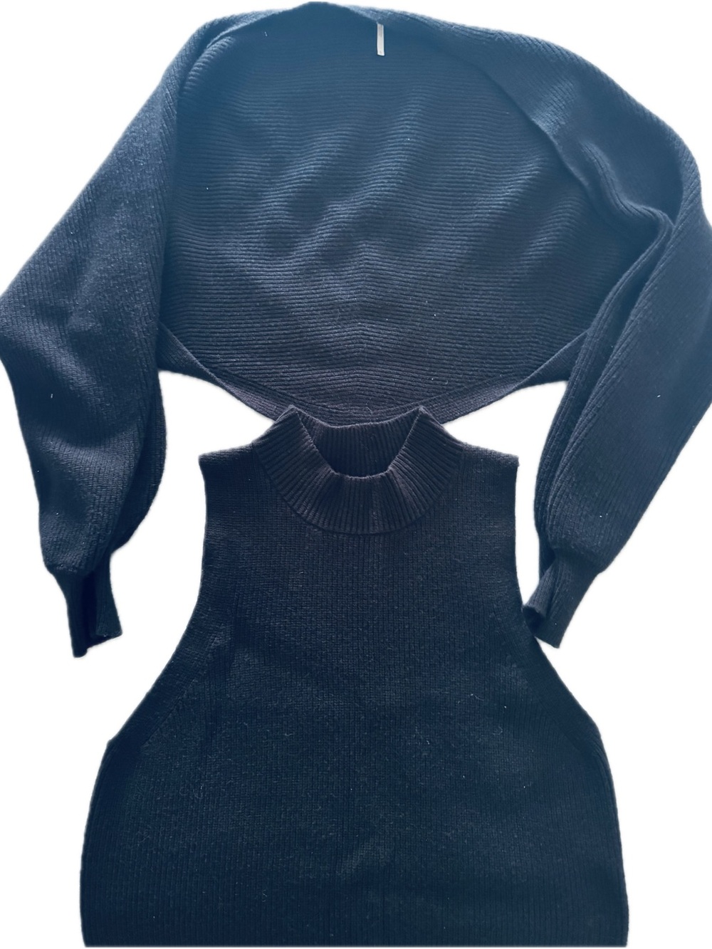 Free People Black Mock Neck Sweater Dress with Cropped Shrug